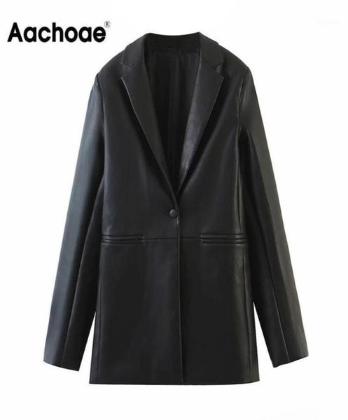 aachoae streetwear black pu faux leather blazer women notched collar fashion jacket coat female long sleeve outerwear 19894421, White;black
aachoae streetwear black pu faux leather blazer women notched collar fashion jacket coat female long sleeve outerwear 19894421, White;black