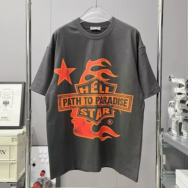 men's tshirts hellstar high street letter print cotton men's and women's round neck tshirt short sleeve 230803, White;black