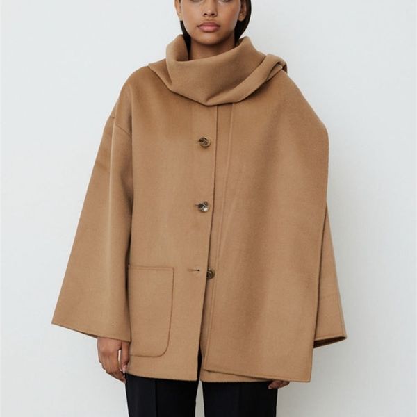 women blends autumn and winter loose double sided scarf collar coat woolen short 230803, Black
women blends autumn and winter loose double sided scarf collar coat woolen short 230803, Black