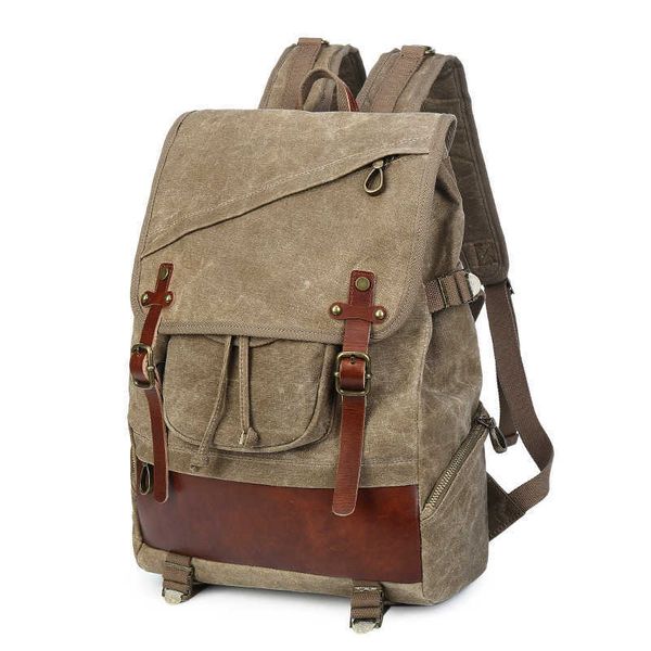 seven color cotton new men's outdoor waterproof canvas backpack backpack high capacity student bag 230815
seven color cotton new men's outdoor waterproof canvas backpack backpack high capacity student bag 230815