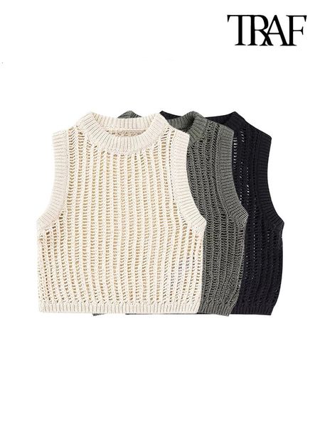 women's vests traf women fashion open knit crop vest sweater vintage o neck sleeveless female waistcoat chic 230803, Black;white
women's vests traf women fashion open knit crop vest sweater vintage o neck sleeveless female waistcoat chic 230803, Black;white