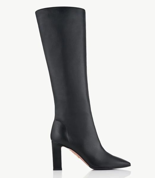 luxury designer winter boots woman aquazzuras leather suede zip mid calf block heel half boot heel party rubber outsole, Black
luxury designer winter boots woman aquazzuras leather suede zip mid calf block heel half boot heel party rubber outsole, Black