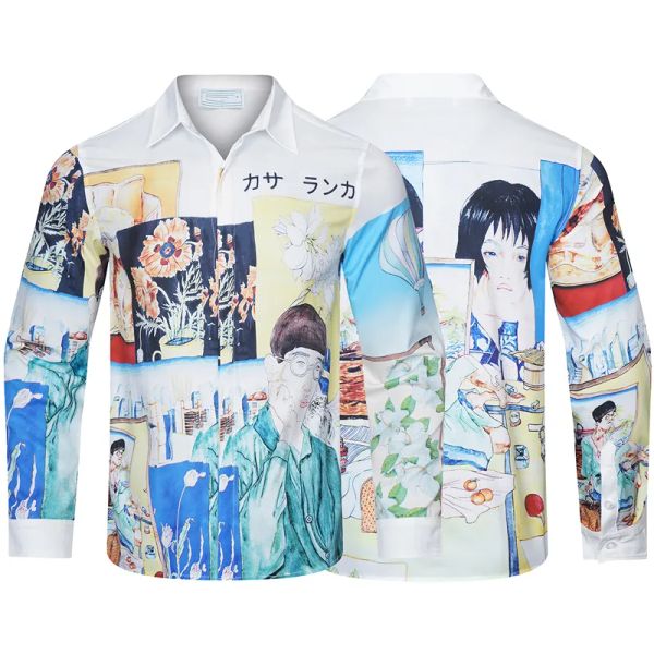 casablanca collar shirt french brand design japan humanistic life style print long sleeve casual fashion open front single button men comfor, White;black
casablanca collar shirt french brand design japan humanistic life style print long sleeve casual fashion open front single button men comfor, White;black