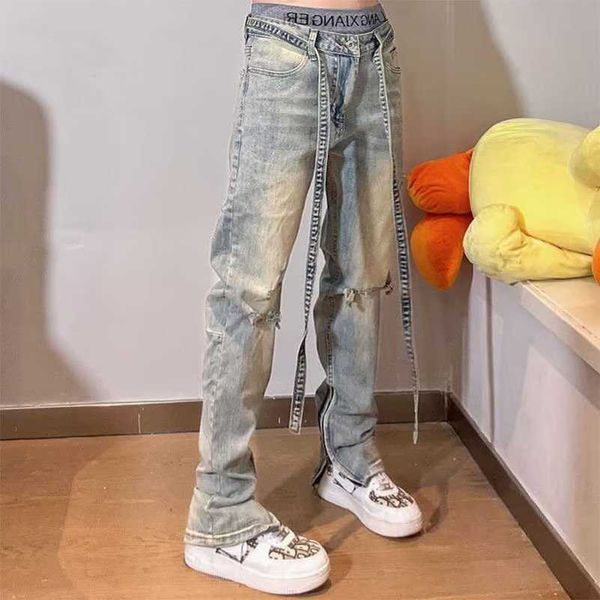 designer jeans 2022 spring and autumn new high street jeans men's fashion brand straight barrel washed old slim fit strap pants, Blue
designer jeans 2022 spring and autumn new high street jeans men's fashion brand straight barrel washed old slim fit strap pants, Blue