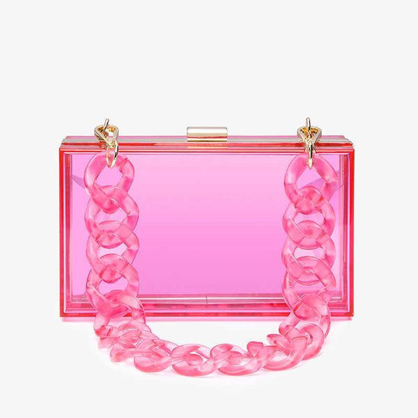 new acrylic transparent high end one shoulder messenger mini banquet portable small square dinner bag 230804
