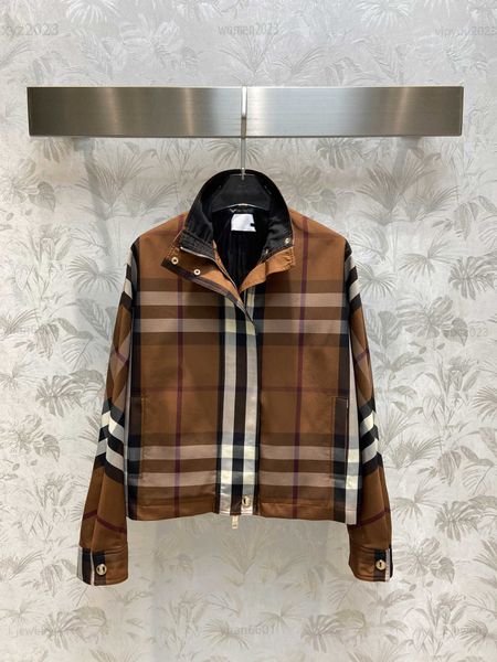 womens designer jacket fashion multi color plaid design coat size s- zipper long sleeved stand collar overcoat aug02, Black;brown
womens designer jacket fashion multi color plaid design coat size s- zipper long sleeved stand collar overcoat aug02, Black;brown