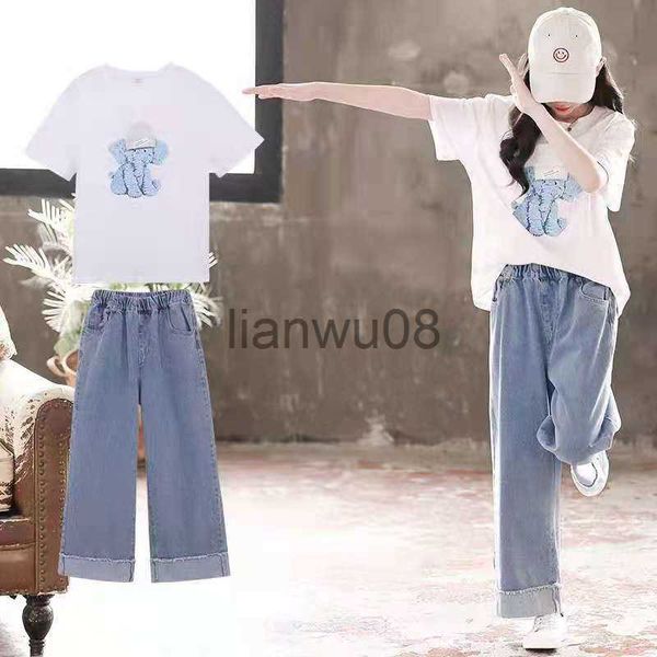 clothing sets 2023 summer teens girls cartoon loose white elephant tshirt wide leg demin long pants jeans clothes 8 10 12 14 16 years x0803
clothing sets 2023 summer teens girls cartoon loose white elephant tshirt wide leg demin long pants jeans clothes 8 10 12 14 16 years x0803