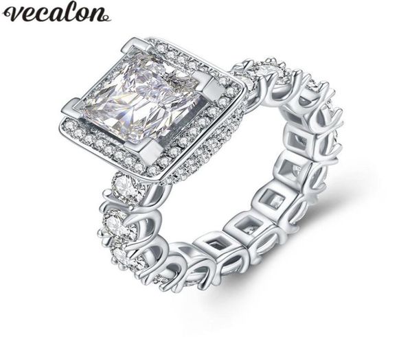 vecalon luxury ring full pave setting 5a zircon diamond 925 sterling silver engagement wedding band rings for women gift2602113, Slivery;golden
vecalon luxury ring full pave setting 5a zircon diamond 925 sterling silver engagement wedding band rings for women gift2602113, Slivery;golden