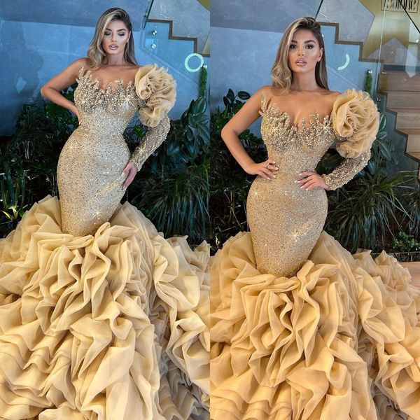 luxury champagne mermaid evening dresses sweetheart long sleeves beads sequins formal party prom dress ruffle bottom red carpet long dresses, Black;red
luxury champagne mermaid evening dresses sweetheart long sleeves beads sequins formal party prom dress ruffle bottom red carpet long dresses, Black;red