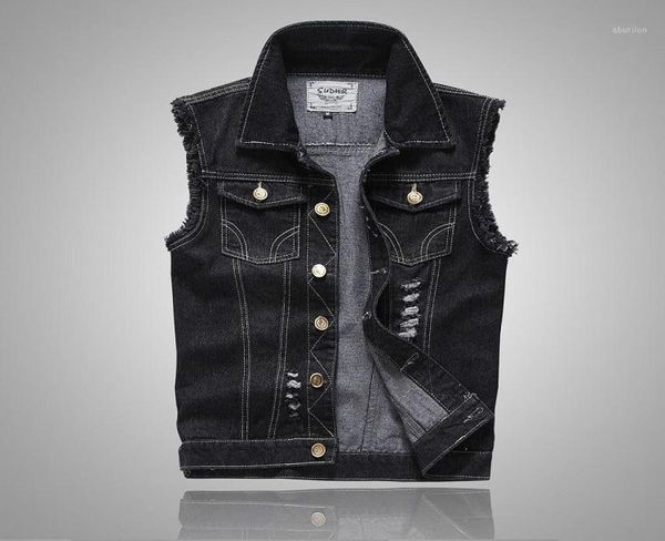 plus size ripped black denim vest mens slim fit male jeans sleeveless jacket tank cowboy brand 5xl armhole style18088582, Black;white
plus size ripped black denim vest mens slim fit male jeans sleeveless jacket tank cowboy brand 5xl armhole style18088582, Black;white
