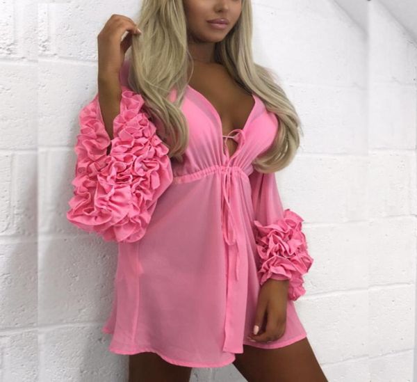 women bikini cover up swimwear long sleeve summer chiffon beach floral ruffles v neck blouse women clothes red sxl4942655, White
women bikini cover up swimwear long sleeve summer chiffon beach floral ruffles v neck blouse women clothes red sxl4942655, White