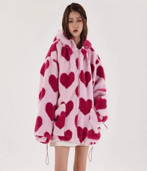women039s wool blends hip hop flannel parkas lambswool hoodie jackets women streetwear full print heart winter harajuku sherp3867015, Black
women039s wool blends hip hop flannel parkas lambswool hoodie jackets women streetwear full print heart winter harajuku sherp3867015, Black