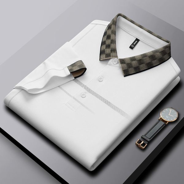 men's polos light luxury highquality plaid polo shirt men's shortsleeved summer fashion printing tshirt casual paul shirt men', White;black
men's polos light luxury highquality plaid polo shirt men's shortsleeved summer fashion printing tshirt casual paul shirt men', White;black