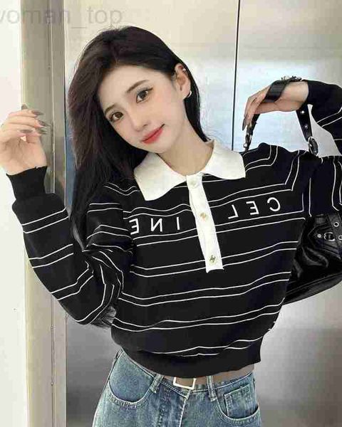 women's t-shirt designer ce23 autumn/winter new college style polo collar letter embroidery stripe pullover knitwear women fashion eky4, White
women's t-shirt designer ce23 autumn/winter new college style polo collar letter embroidery stripe pullover knitwear women fashion eky4, White