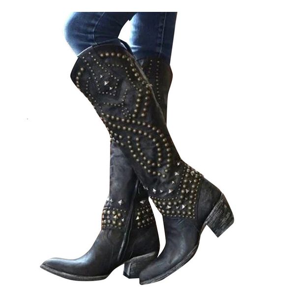 boots western cowboy boots for women winter chunky heel fashion rivet pointed toe knee high boots female shoes plus size 43 230803, Black
boots western cowboy boots for women winter chunky heel fashion rivet pointed toe knee high boots female shoes plus size 43 230803, Black