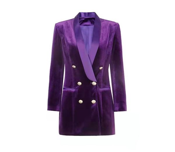 temperament velvet office lady long blazer0121743769, White;black
