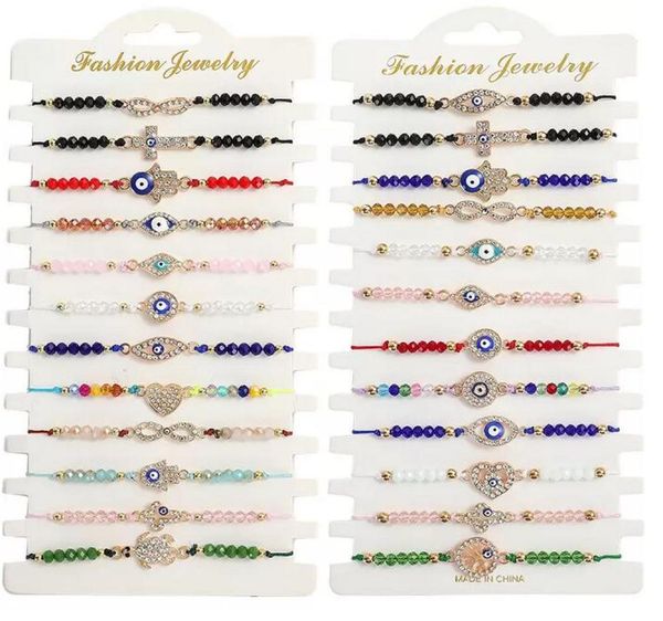 12pcs/set blue evil eye bracelets for women crystal tree hand heart turtle charm beads rope string chain adjustable bangle fashion jewelry g, Golden;silver
12pcs/set blue evil eye bracelets for women crystal tree hand heart turtle charm beads rope string chain adjustable bangle fashion jewelry g, Golden;silver