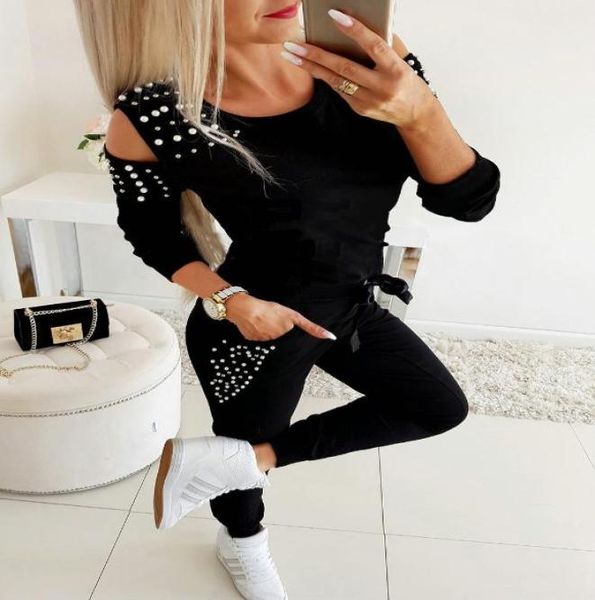 women039s jogger tracksuit 2019 spring winter casual tracksuit 2pcs sets long cold shoulder beading sweatshirt and pant6663887, White
women039s jogger tracksuit 2019 spring winter casual tracksuit 2pcs sets long cold shoulder beading sweatshirt and pant6663887, White