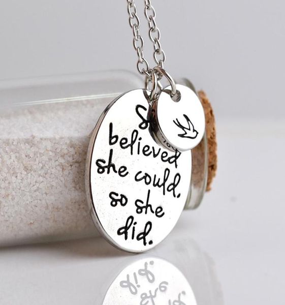 she believed she could so she did disc llow charms pendant necklace for women friends inspirational jewelry6664583, Silver
she believed she could so she did disc llow charms pendant necklace for women friends inspirational jewelry6664583, Silver