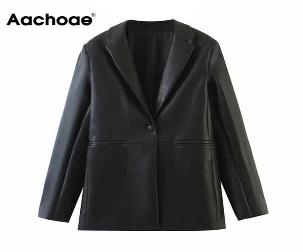 aachoae streetwear black pu faux leather blazer women notched collar fashion jacket coat female long sleeve outerwear 14268690, White;black
aachoae streetwear black pu faux leather blazer women notched collar fashion jacket coat female long sleeve outerwear 14268690, White;black