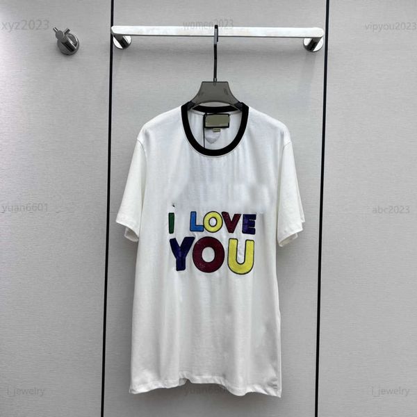 women designer t-shirt colorful sequin pattern decoration short sleeve round neck tees loose girl t shirt aug02, White
women designer t-shirt colorful sequin pattern decoration short sleeve round neck tees loose girl t shirt aug02, White