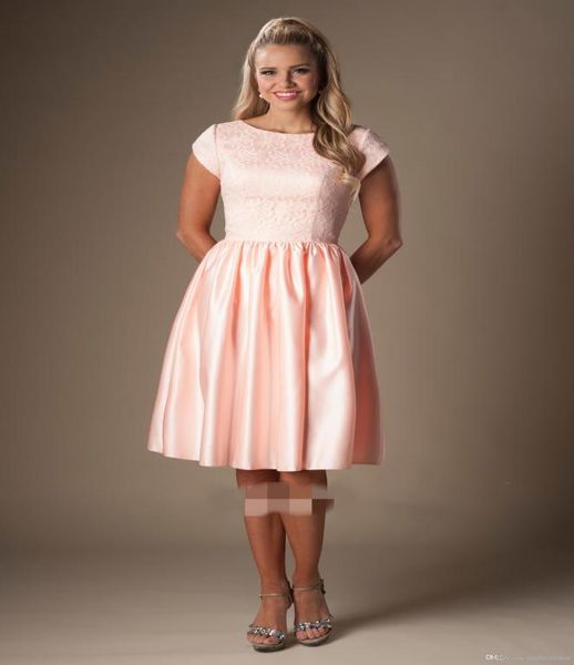 pink lace satin short modest bridesmaid dresses with short sleeves vintage cap sleeves maids of honor dresses knee length for wedd6778866, White;pink
pink lace satin short modest bridesmaid dresses with short sleeves vintage cap sleeves maids of honor dresses knee length for wedd6778866, White;pink