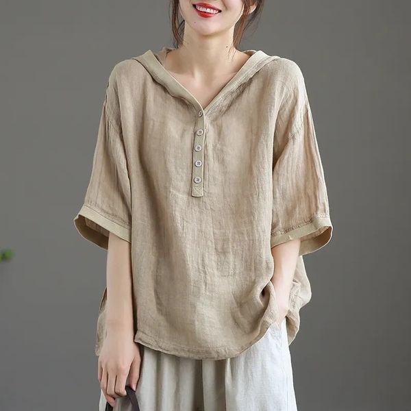 women's t shirts 2023 summer loose cotton linen hoodie shirt woman short sleeve t-shirt v neck korean style women t-shirts, White
women's t shirts 2023 summer loose cotton linen hoodie shirt woman short sleeve t-shirt v neck korean style women t-shirts, White