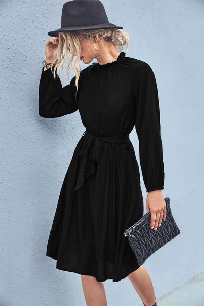 autumn and winter womens clothing selling classic pure color raglan sleeves lace up dress, Black;gray
autumn and winter womens clothing selling classic pure color raglan sleeves lace up dress, Black;gray