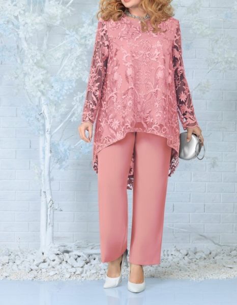 women's plus size pants summer fashion elegant lace party two piece set for round neck long sleeve irregular 230804, Black
women's plus size pants summer fashion elegant lace party two piece set for round neck long sleeve irregular 230804, Black
