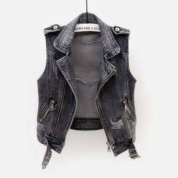women's vests gray jean cowboy waistcoat hole denim women vest female spring autumn sleeveless wild short jacket girls ripped 5xl vest, Black;white
women's vests gray jean cowboy waistcoat hole denim women vest female spring autumn sleeveless wild short jacket girls ripped 5xl vest, Black;white