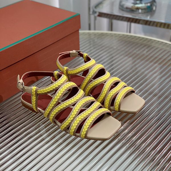 new summer sprightly charms sandals slip-on open toes flattie woven's luxury designer leather sole fashion casual sand shoes factory fo, Black
new summer sprightly charms sandals slip-on open toes flattie woven's luxury designer leather sole fashion casual sand shoes factory fo, Black
