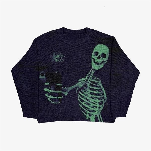 men's sweaters vintage hip hop skull grunge y2k knitted punk gothic streetwear jumpers men women harajuku fashion pullover 230802, White;black
men's sweaters vintage hip hop skull grunge y2k knitted punk gothic streetwear jumpers men women harajuku fashion pullover 230802, White;black