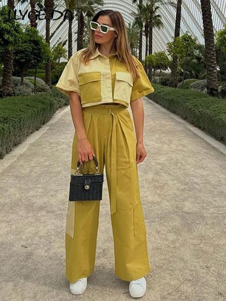 women s two piece pants fashion patchwork pant sets shirt women summer short sleeeve pocket shirts cargo set female high street outfits 2308, White
women s two piece pants fashion patchwork pant sets shirt women summer short sleeeve pocket shirts cargo set female high street outfits 2308, White