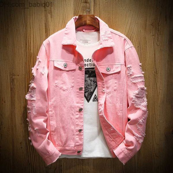 men's jackets spring autumn new men denim jacket holes cowboy outwear japan korea fashion trend slim fit casual jean coat streetwear ma, Black;brown
men's jackets spring autumn new men denim jacket holes cowboy outwear japan korea fashion trend slim fit casual jean coat streetwear ma, Black;brown