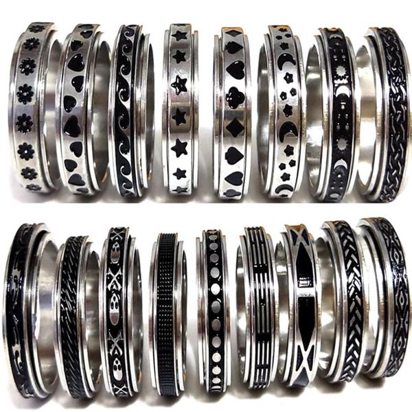 50pcs multistyles mix rotating stainless steel spin rings men women spinner ring whole rotate band finger rings party jewelry8137778, Silver
50pcs multistyles mix rotating stainless steel spin rings men women spinner ring whole rotate band finger rings party jewelry8137778, Silver