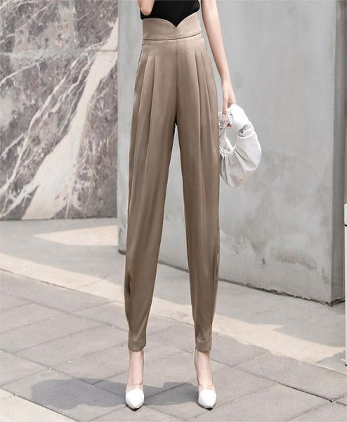 black khaki harem pants cropped trousers summer high waist loose leg fashion work office ladies casual pants trousers k0403789920, Black;white
black khaki harem pants cropped trousers summer high waist loose leg fashion work office ladies casual pants trousers k0403789920, Black;white