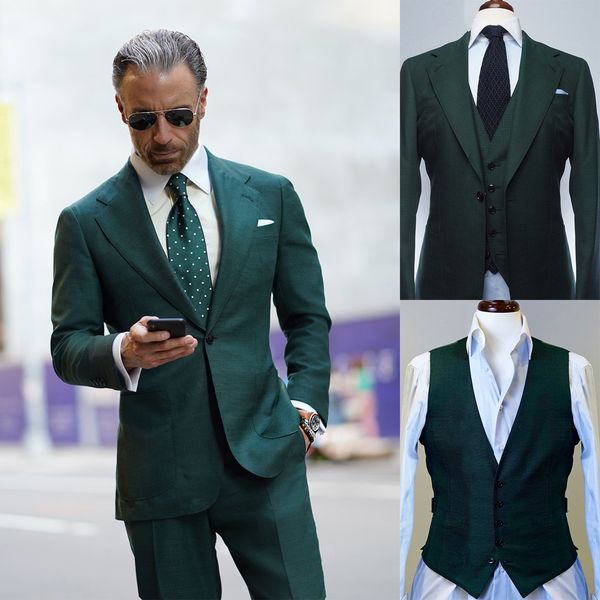 green mens wedding suits notched lapel jacket 3 pieces groom wear for male business office customized blazer pants vest, Black;gray
green mens wedding suits notched lapel jacket 3 pieces groom wear for male business office customized blazer pants vest, Black;gray
