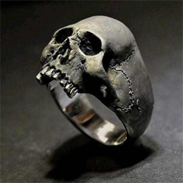 european and american vintage skull head ring men's rock gothic punk jewelry ring men's gift ab1214, Silver
european and american vintage skull head ring men's rock gothic punk jewelry ring men's gift ab1214, Silver