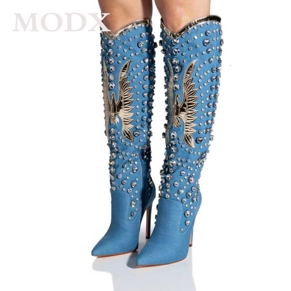 boots embellished knee high boots women pointed toe stiletto winter western cowboy boots glitter crystal design shoes 230803, Black
boots embellished knee high boots women pointed toe stiletto winter western cowboy boots glitter crystal design shoes 230803, Black
