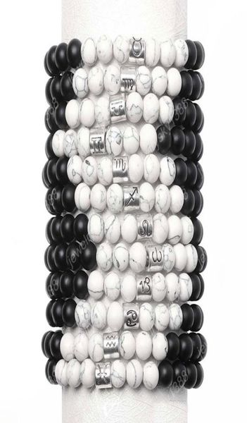 12 zodiac 8mm dull polish stone howlite elastic beaded bracelets vintage constellation horoscope charm bracelets jewelry for men w1812172, Black
12 zodiac 8mm dull polish stone howlite elastic beaded bracelets vintage constellation horoscope charm bracelets jewelry for men w1812172, Black