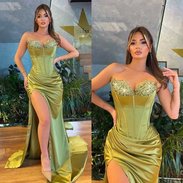 elegant green evening dresses sequins sweetheart formal long party prom dress bone bodice split pleats dresses for special occasion, Black;red
elegant green evening dresses sequins sweetheart formal long party prom dress bone bodice split pleats dresses for special occasion, Black;red