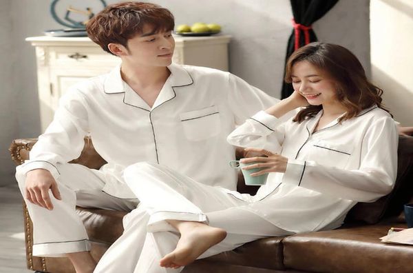 men s sleepwear solid color silk satin pajama sets couple long button down pyjamas home suit pijama women men loungewear plus size9023493, Black;brown
men s sleepwear solid color silk satin pajama sets couple long button down pyjamas home suit pijama women men loungewear plus size9023493, Black;brown