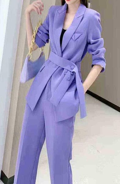 spring autumn women elegant lace up blazers twopiece set office ladies purple pant suit workwear suit j2208134209712, White;black
spring autumn women elegant lace up blazers twopiece set office ladies purple pant suit workwear suit j2208134209712, White;black