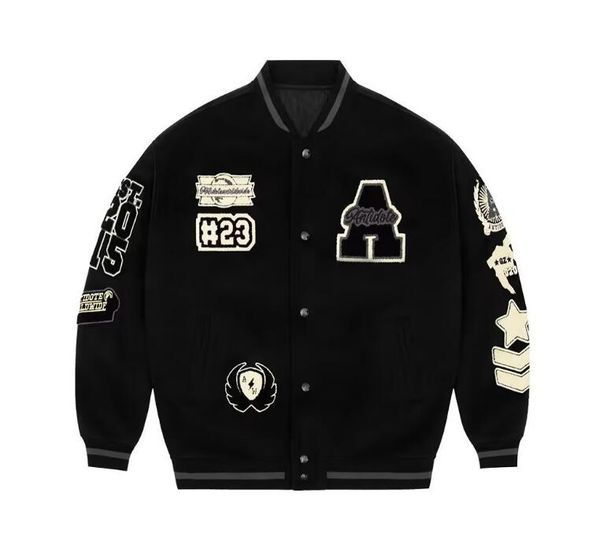 black baseball jackets mens designer jacket embroidered woolen motorcycle racing men coats aw, Black;brown
black baseball jackets mens designer jacket embroidered woolen motorcycle racing men coats aw, Black;brown