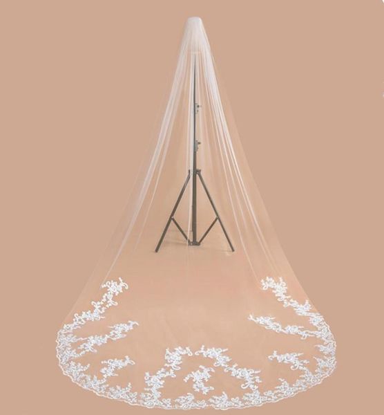 white ivory long tulle bridal veil velos de novia 3m lace edge cathedral veils with comb wedding accessories8755286, Black
white ivory long tulle bridal veil velos de novia 3m lace edge cathedral veils with comb wedding accessories8755286, Black