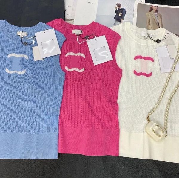new fashion channel womens knits wear sleeveless designer sport high-end luxury round neck cotton double yarn embroidery, White
new fashion channel womens knits wear sleeveless designer sport high-end luxury round neck cotton double yarn embroidery, White