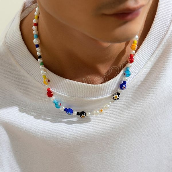 imitation pearl and colorful beads short choker necklace for men trendy beaded chains on neck 2023 fashion jewelry accessories, Golden;silver
imitation pearl and colorful beads short choker necklace for men trendy beaded chains on neck 2023 fashion jewelry accessories, Golden;silver