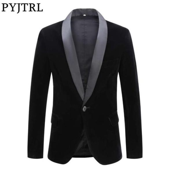 pyjtrl male plus size classic black shawl lapel velvet blazer men fashion casual wedding groom slim suit jacket singers costume 207130804, White;black
pyjtrl male plus size classic black shawl lapel velvet blazer men fashion casual wedding groom slim suit jacket singers costume 207130804, White;black