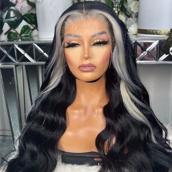 brazilian hair gray highlight wig 13x4 body wave lace front wigs transparent platinum blonde highlight colored synthetic wigs for women, Black;brown
brazilian hair gray highlight wig 13x4 body wave lace front wigs transparent platinum blonde highlight colored synthetic wigs for women, Black;brown