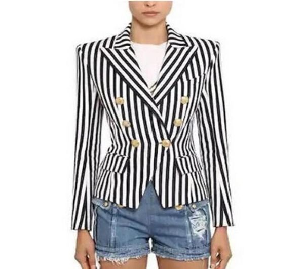 original design women039s classic stripe blazer doublebreasted blazer business wear metal buckles jacket blending 2698099, White;black
original design women039s classic stripe blazer doublebreasted blazer business wear metal buckles jacket blending 2698099, White;black